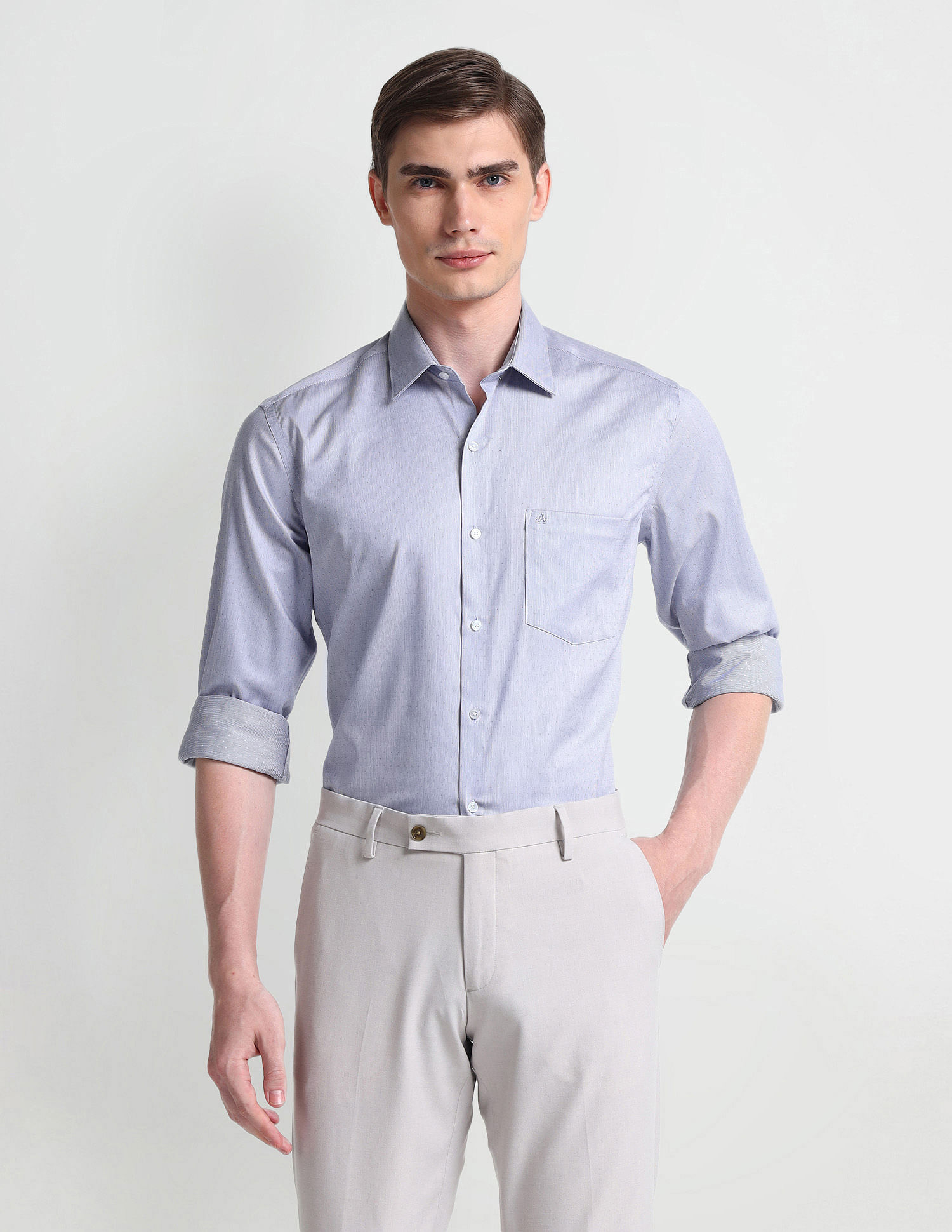 Arrow Manhattan Slim Fit Auto Press Shirt