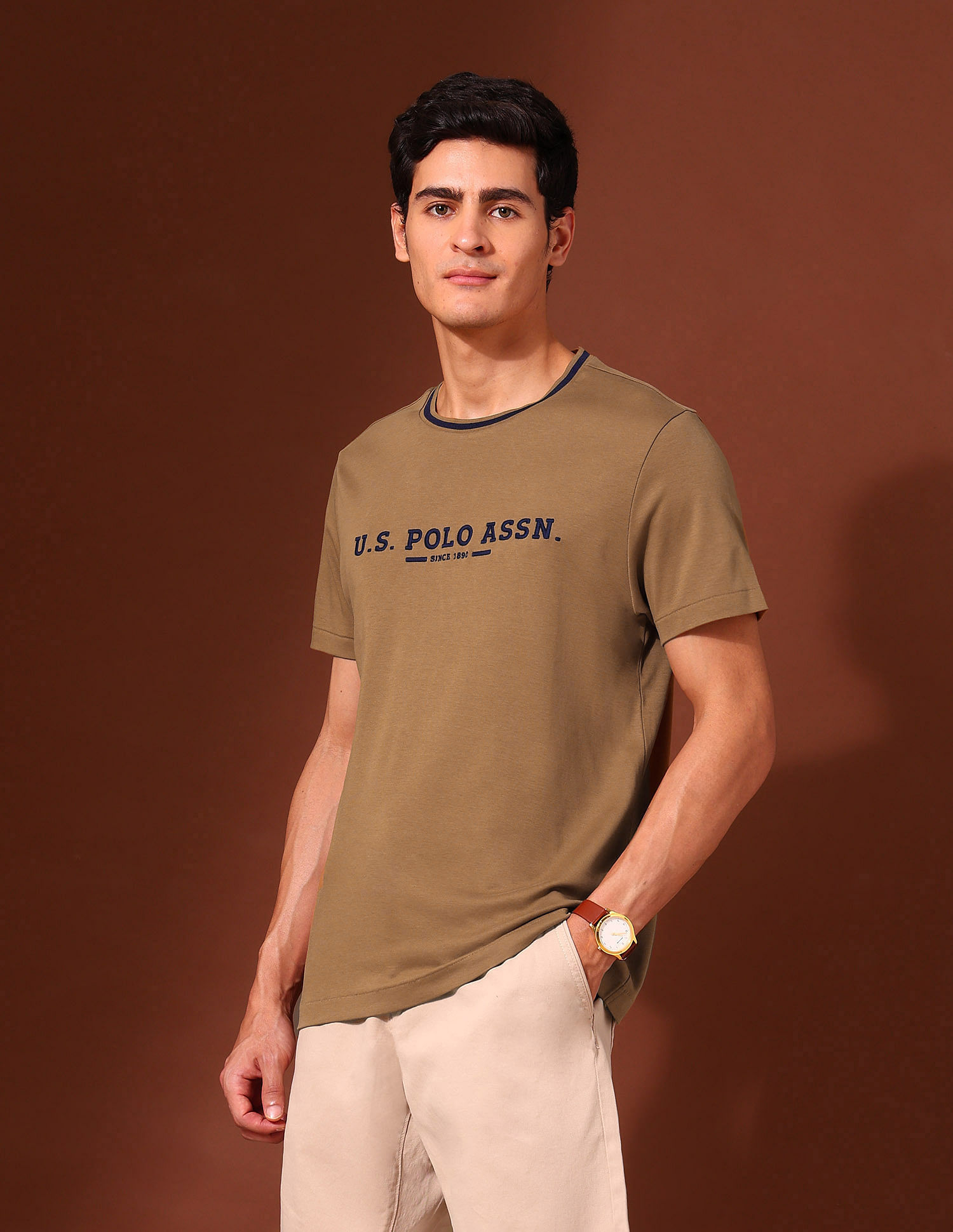 U.S. Polo Assn. Brand Embroidered Pure Cotton Classic T-Shirt