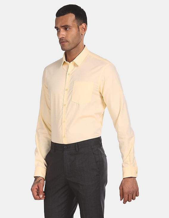 mens pastel yellow shirt