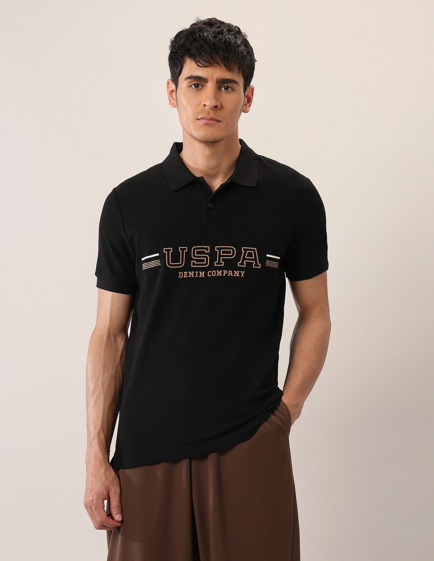 U.S. Polo Assn. Denim Co. Brand Embossed Muscle Fit Polo Shirt