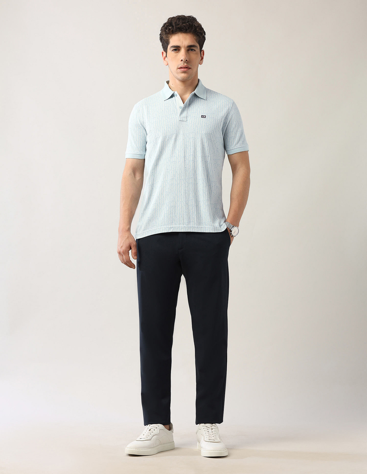 Arrow Sport Vertical Striped Spring Sorbet Polo Shirt