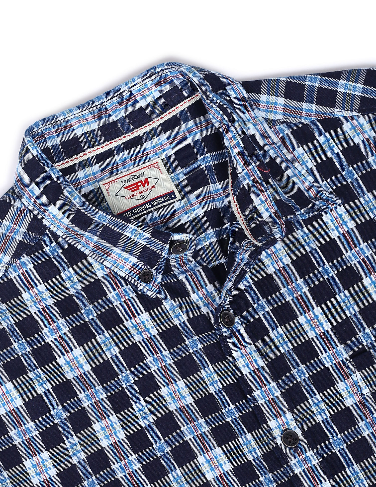 Flying Machine Plaid Check Cotton Shirt