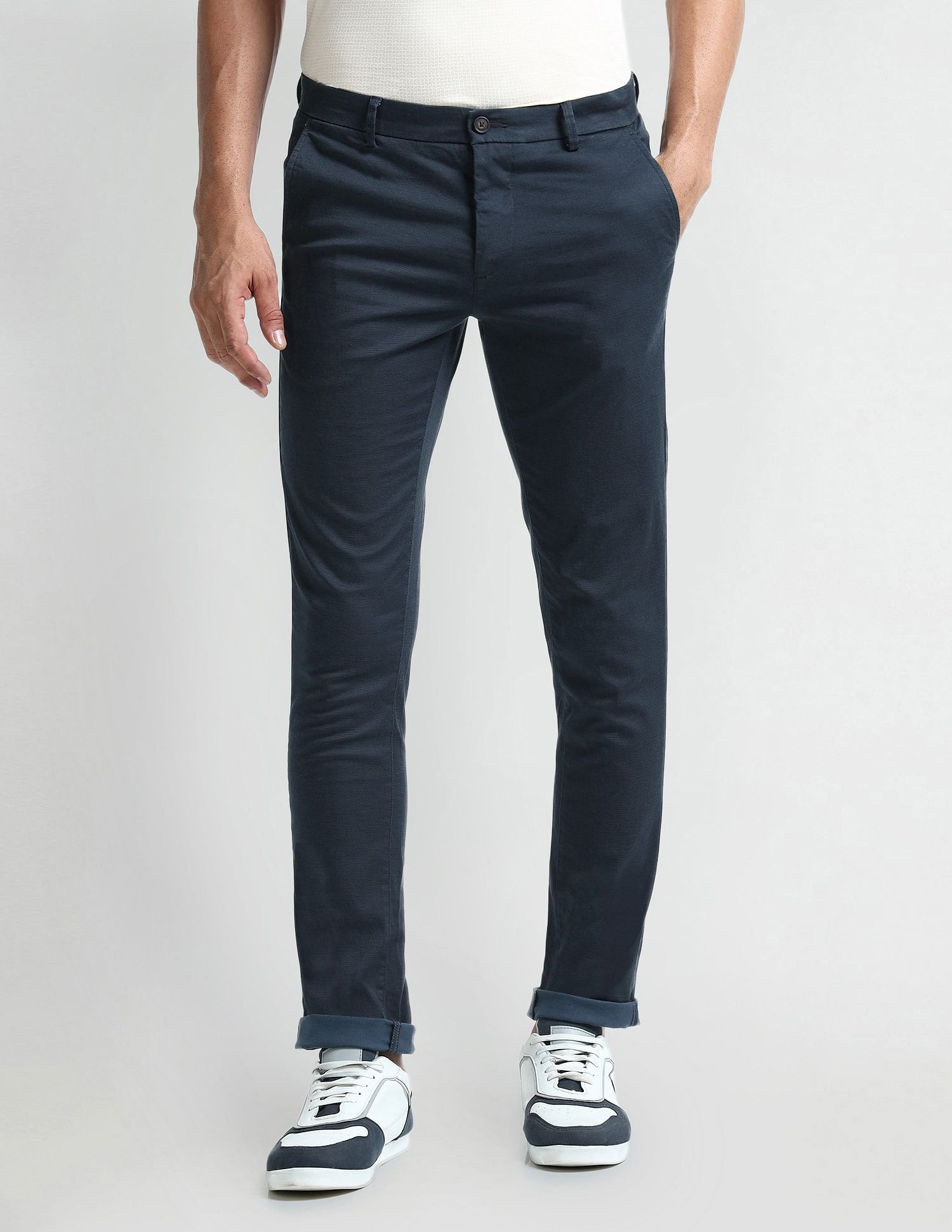Arrow Sport Slim Fit Geometric Patterned Trousers