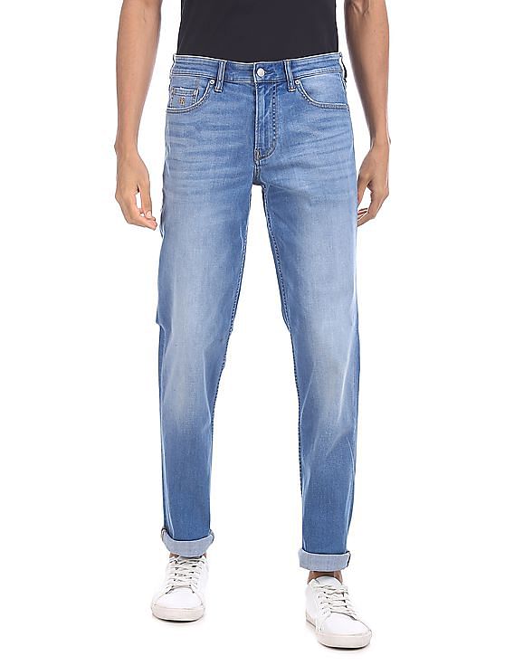 Calvin Klein Men Blue Slim Fit Stone Wash 37.5 Jeans