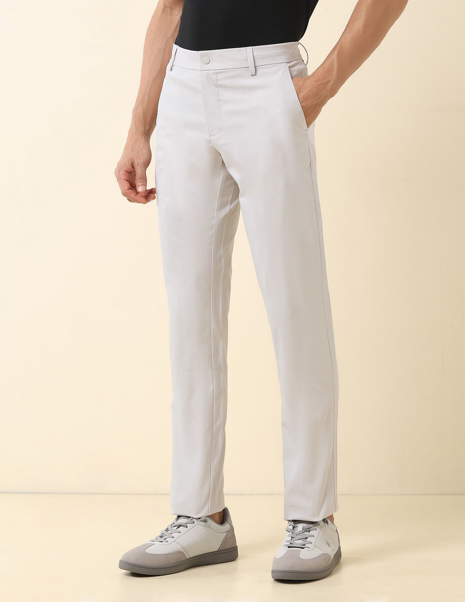 U.S. Polo Assn. Solid Denver Slim Fit Trousers