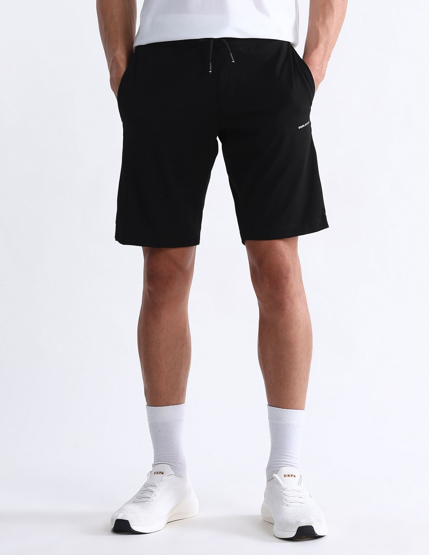 USPA Active Solid Slim Fit Active Shorts