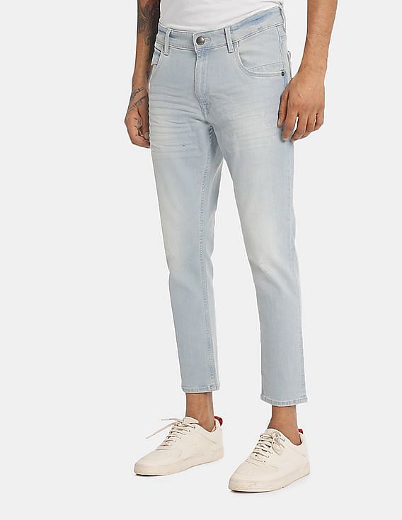 light wash cropped jeans mens