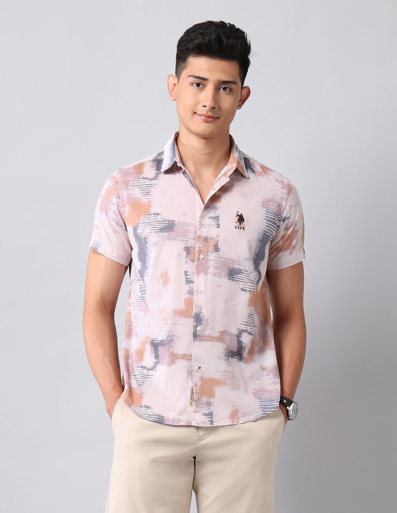 U.S. Polo Assn. Denim Co. Abstract Printed Regular Fit Shirt