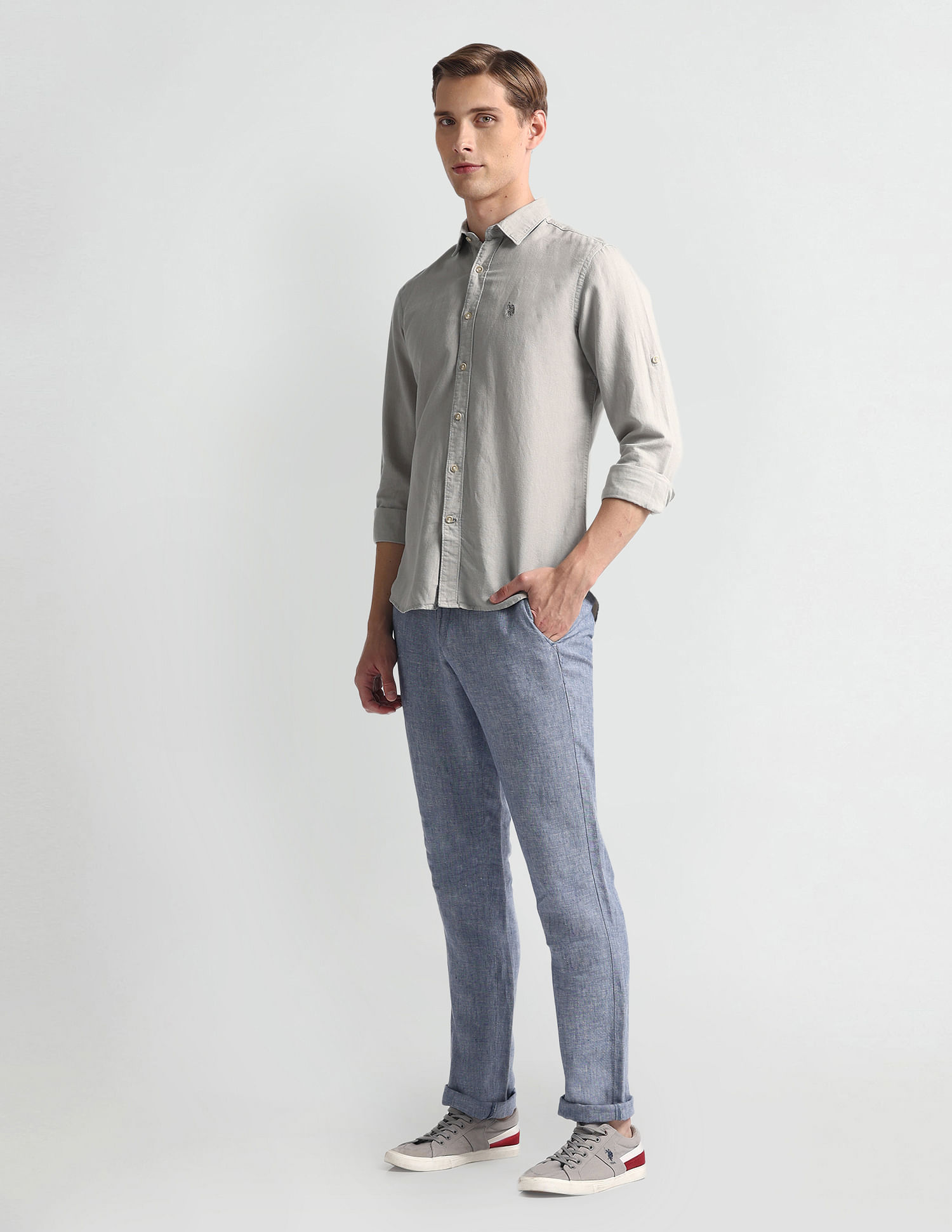U.S. Polo Assn. Denim Co. Slim Fit Solid Shirt
