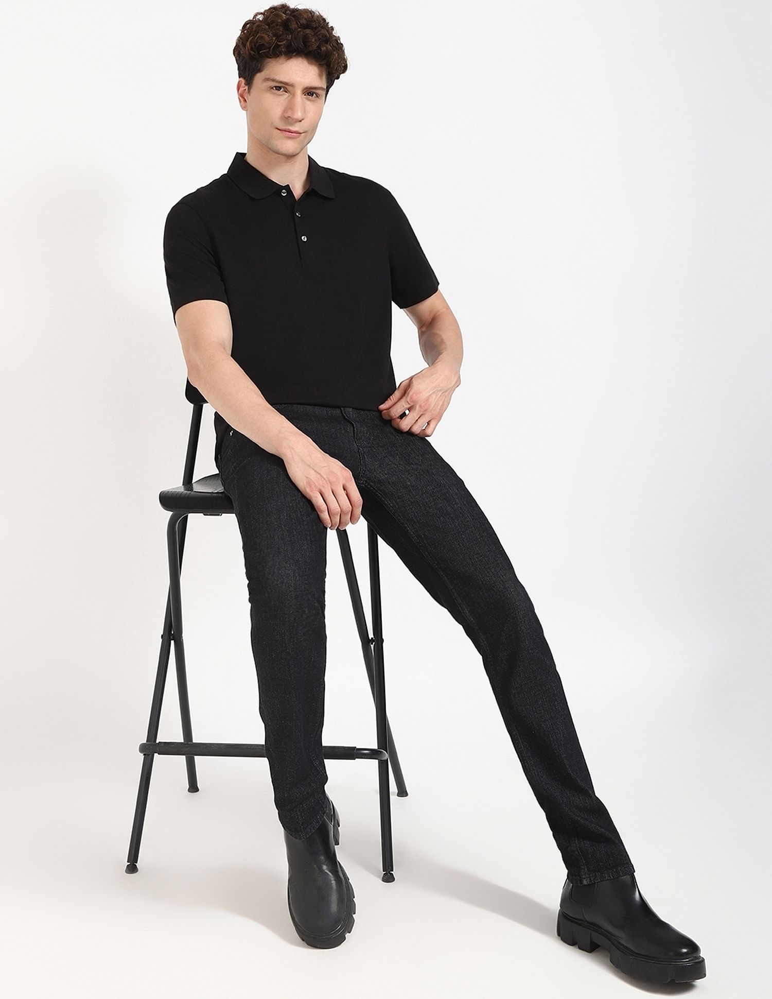 Calvin Klein Jeans Striped Regular-Fit Polyester Polo T-Shirt