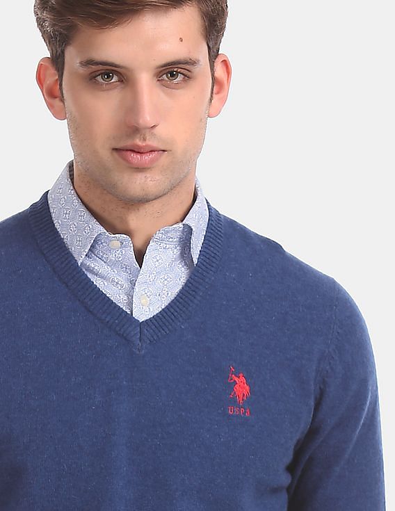 U.S. Polo Assn. V-Neck Lambswool Sweater