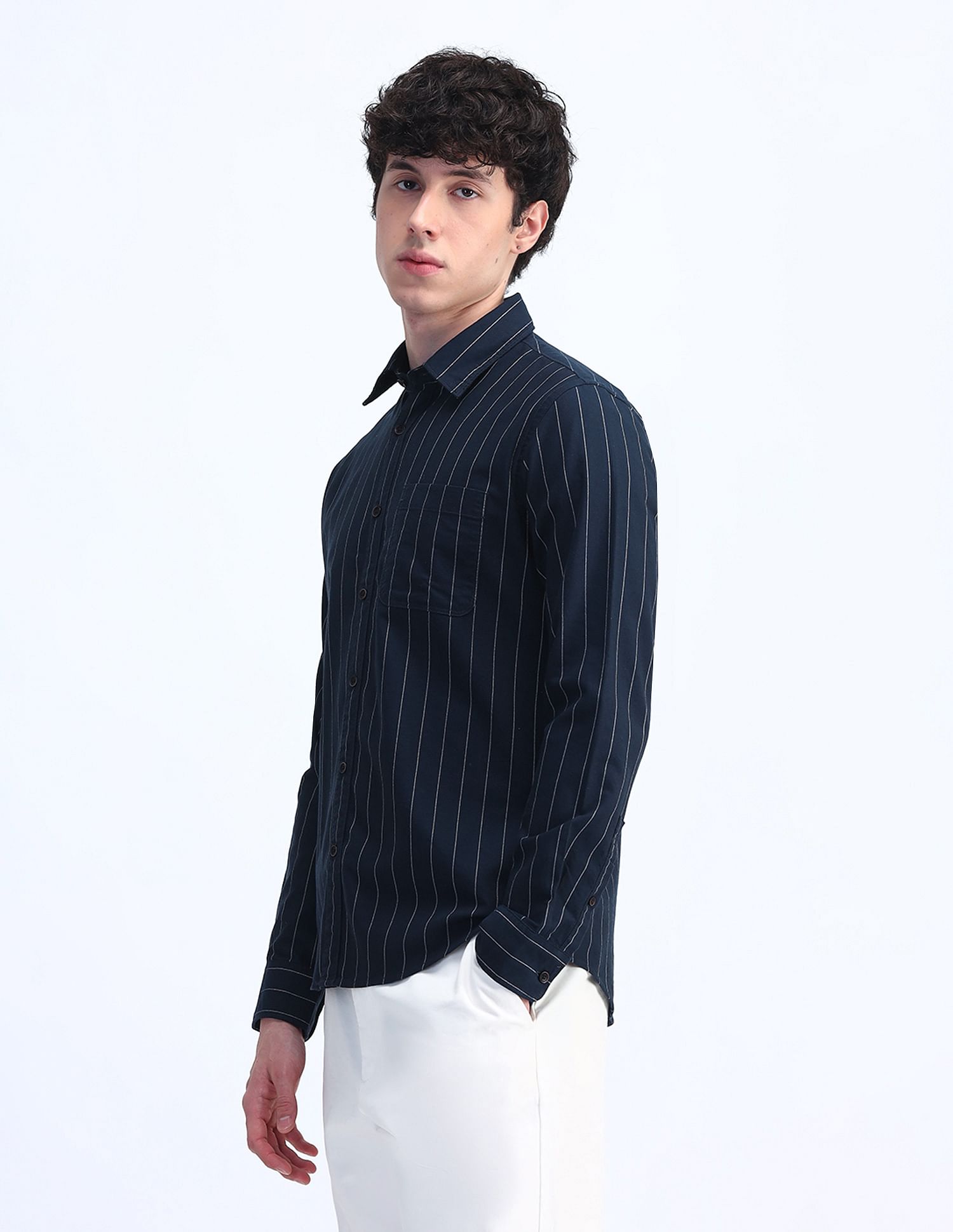 Flying Machine Slim Fit Striped Shirt