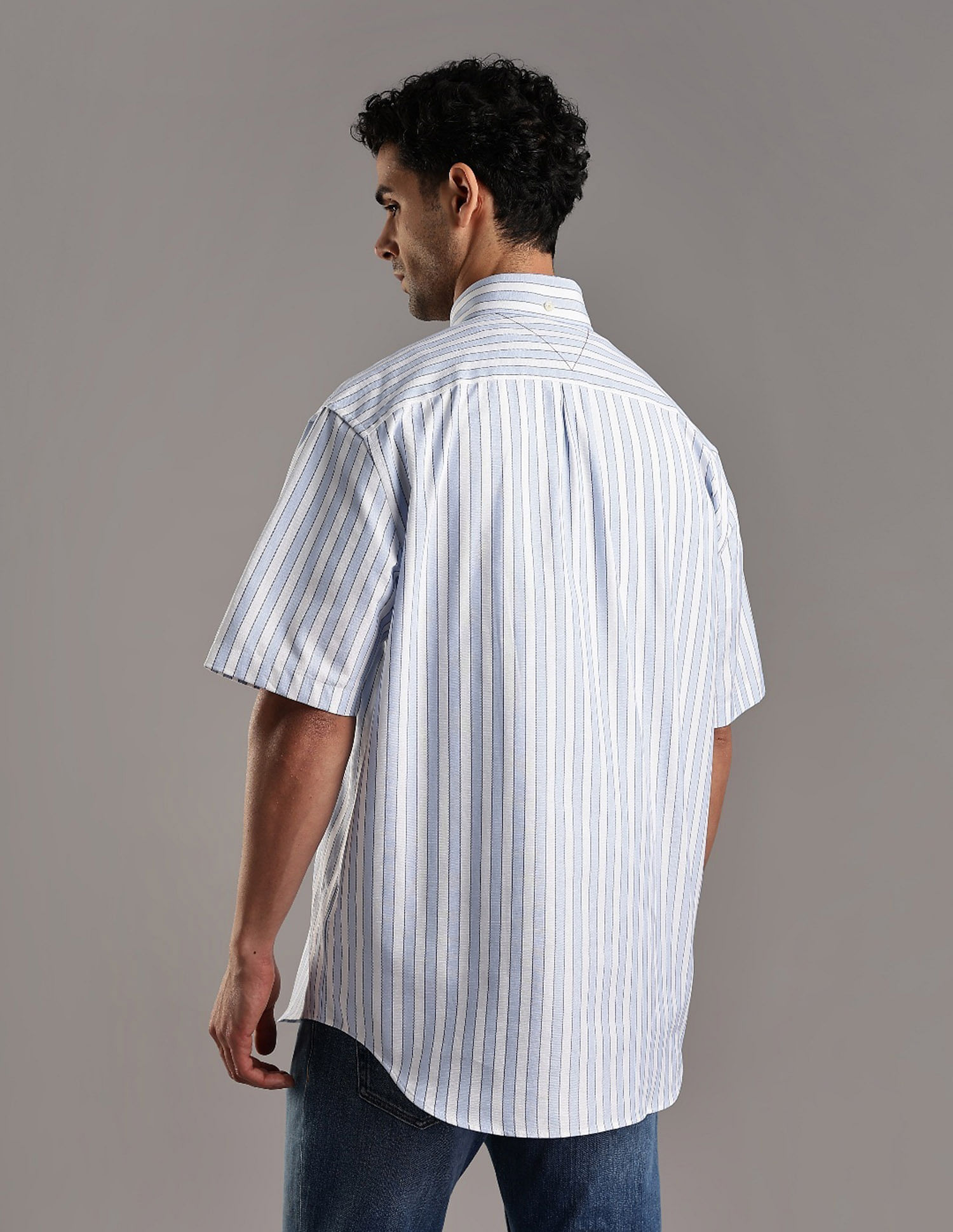 Tommy Hilfiger Striped Oversized Fit Oxford Woven Shirt