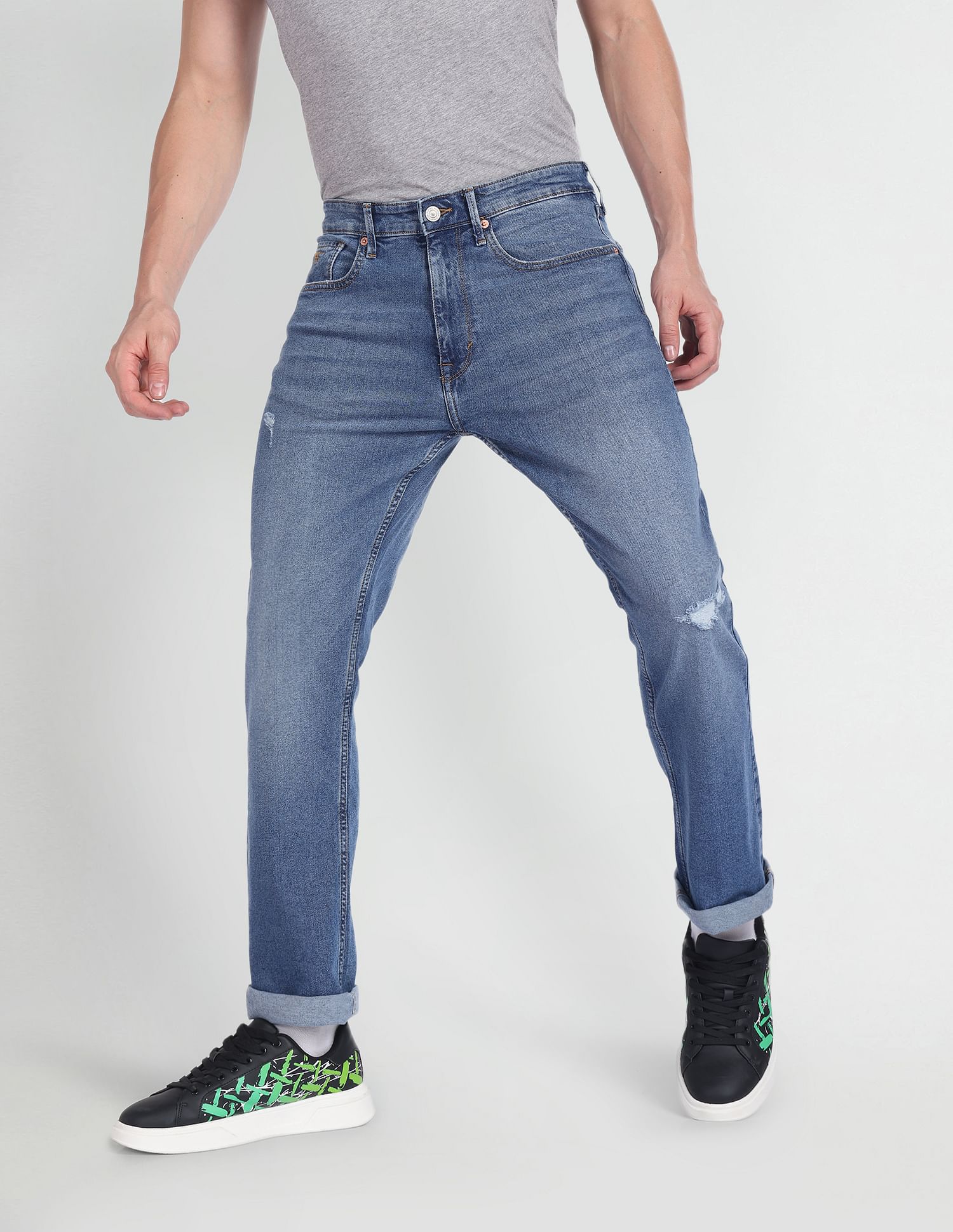 Flying Machine Bruce Bootcut Fit Stone Wash Jeans