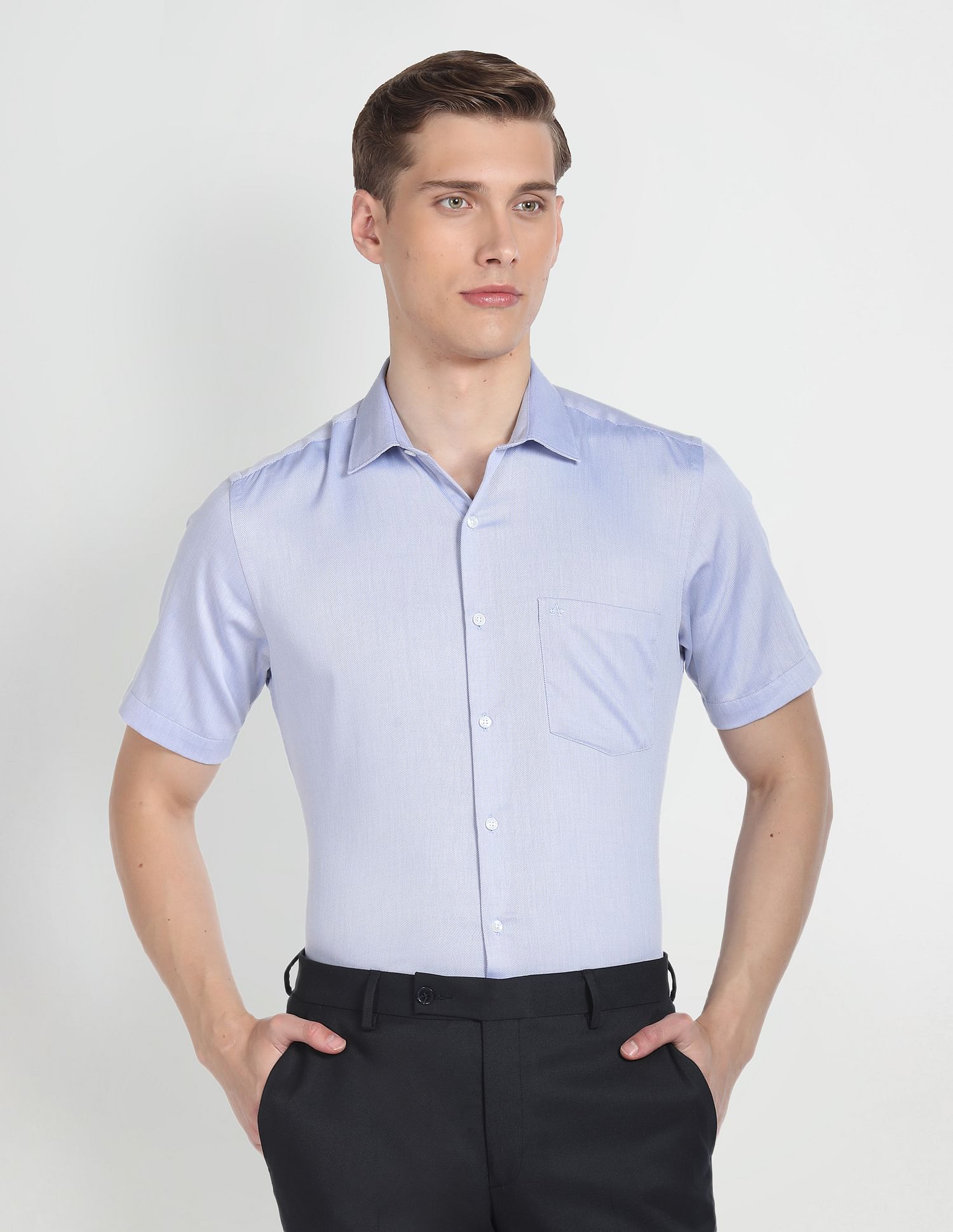 Arrow Pure Cotton Textured Dobby Shirt