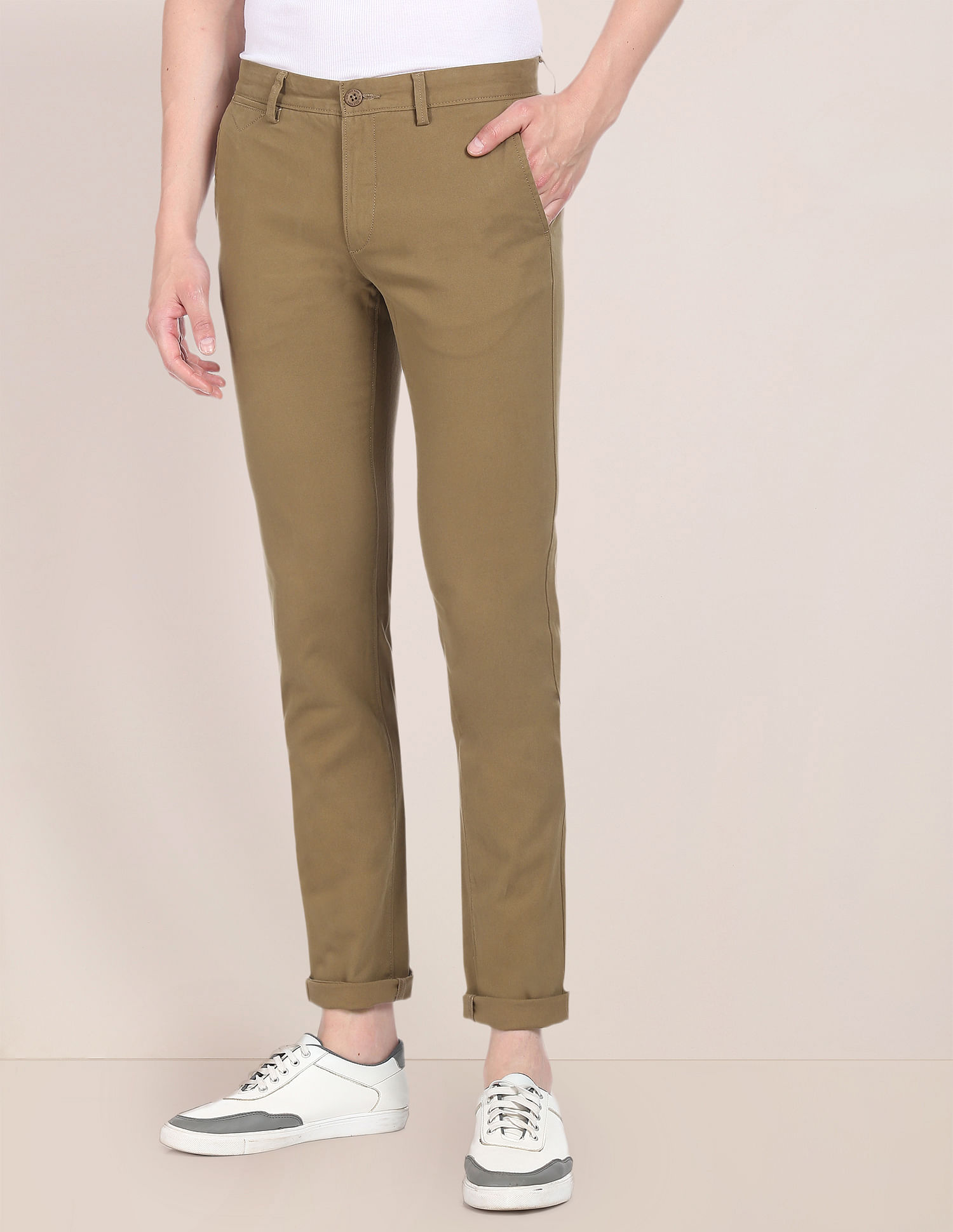 Buy Men's Cotton Lycra Casual Wear Slim Fit Pants|Cottonworld