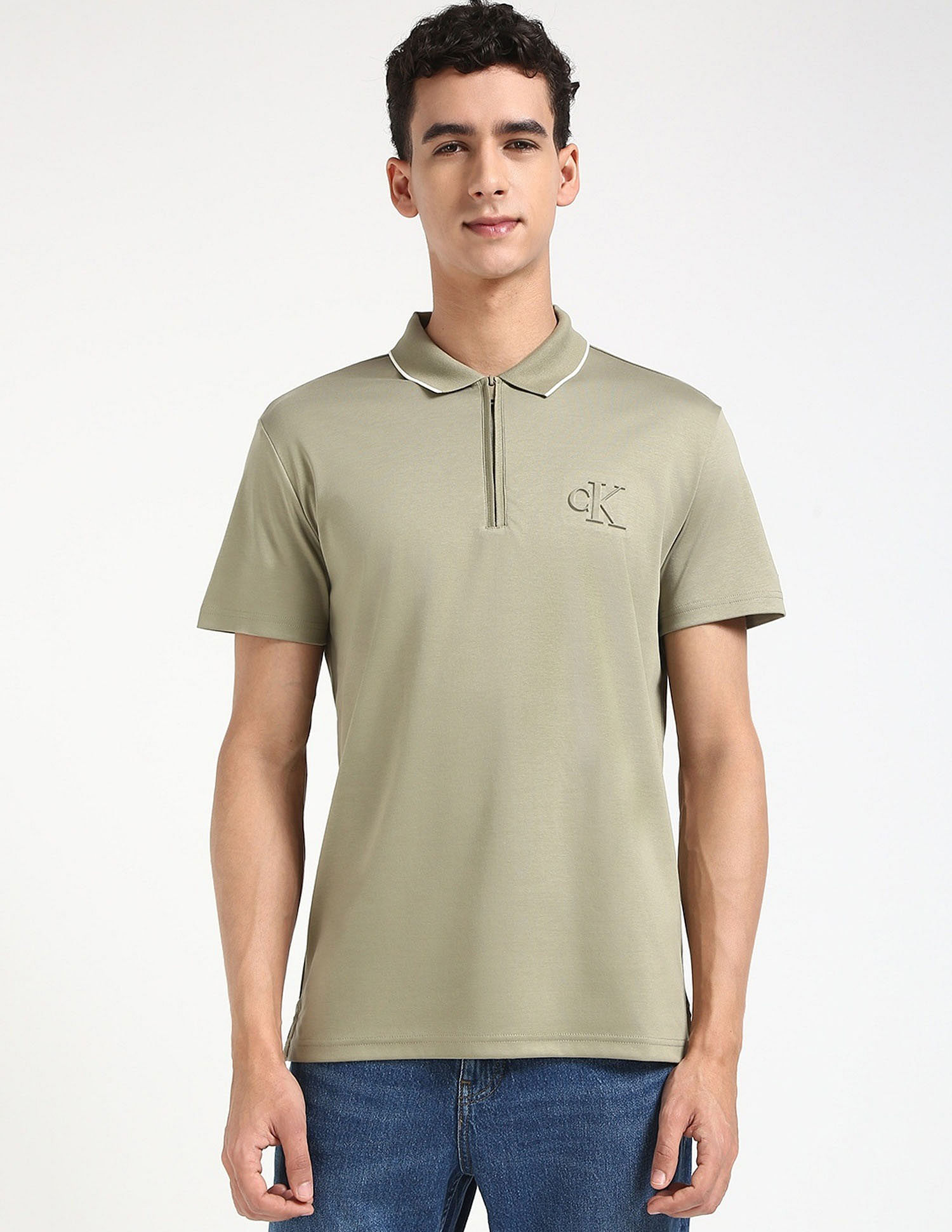 Calvin Klein Jeans Solid Regular Fit Cotton Polo Shirt