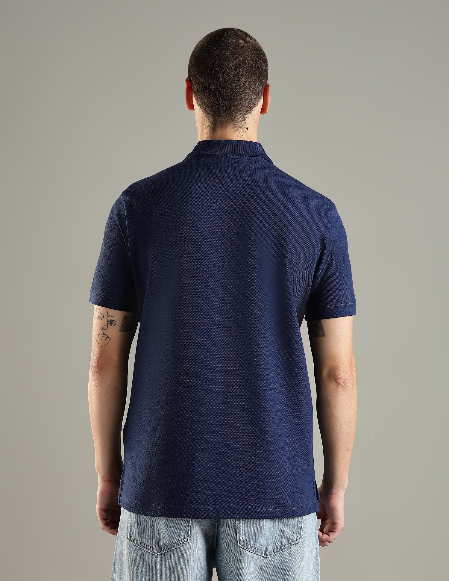 Tommy Hilfiger Solid Regular Fit Cotton Polo T-Shirt