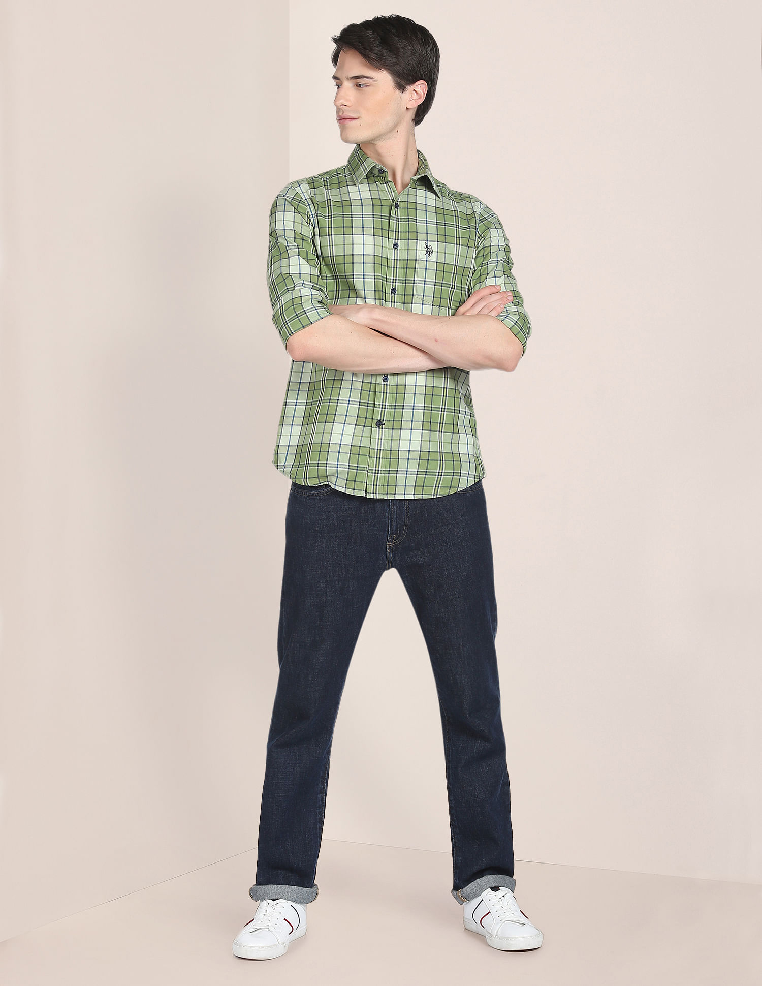 U.S. Polo Assn. Plaid Check Twill Casual Shirt