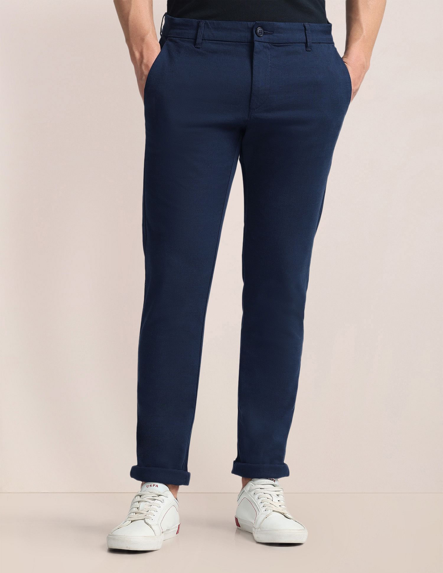 U.S. Polo Assn. Yarn Dyed Slim Straight Trousers