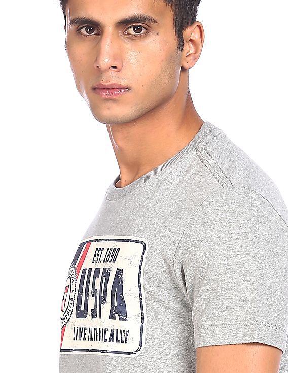 U.S. Polo Assn. Denim Co. Round Neck Brand Print T-Shirt