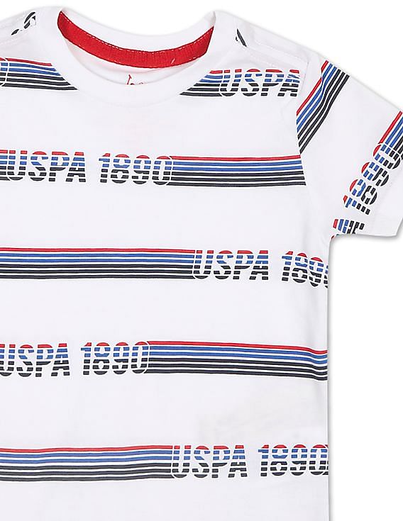 U.S. Polo Assn. Kids Boys Crew Neck Striped T-Shirt