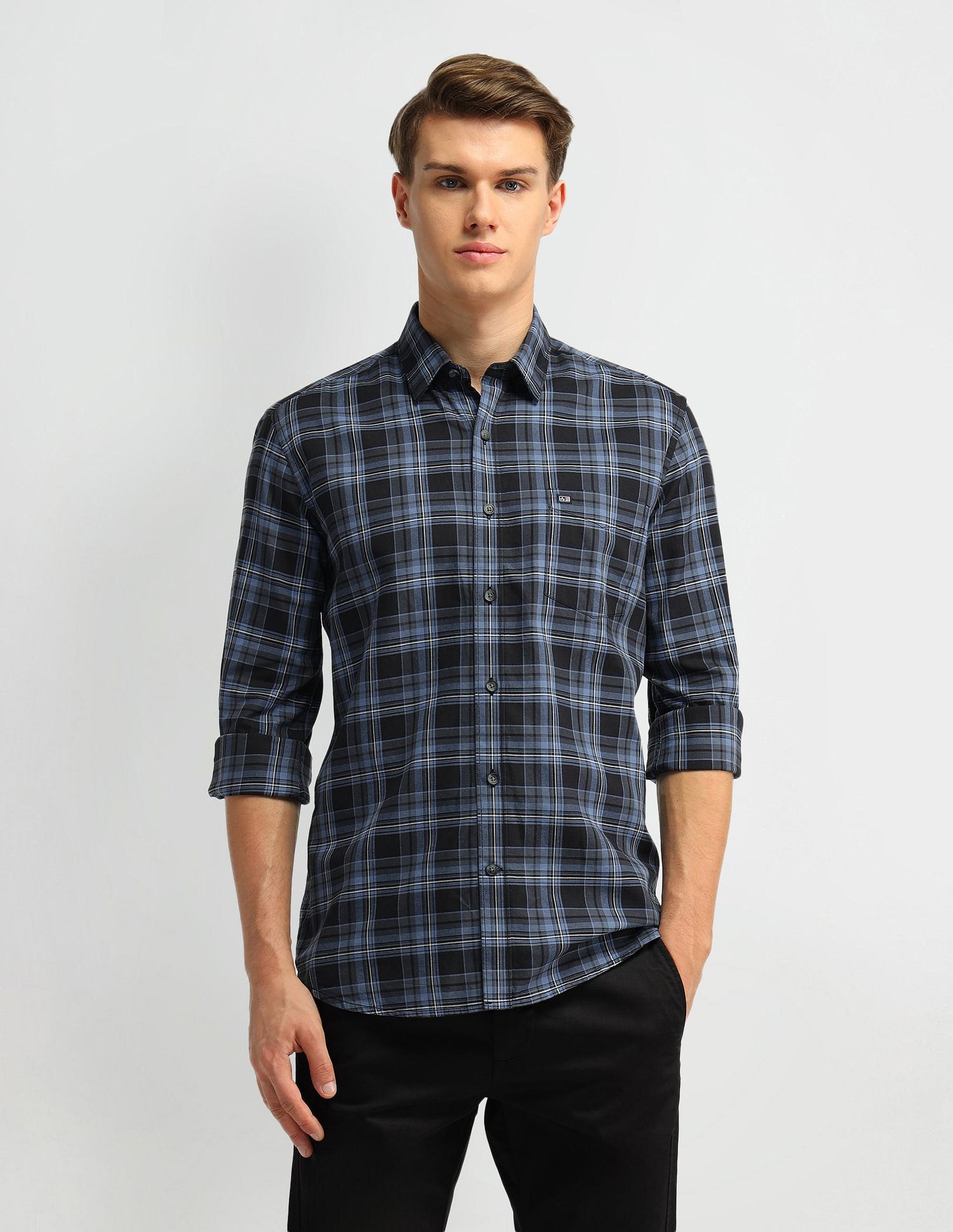 Arrow Sport Plaid Checks Slim Fit Shirt