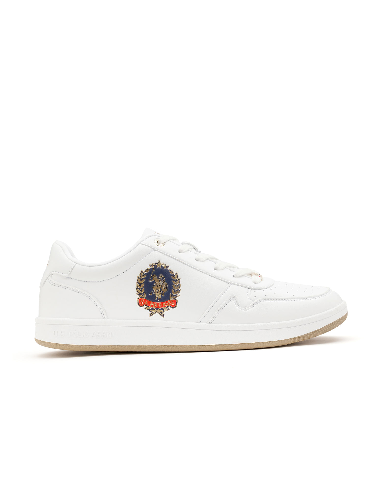 U.S POLO ASSN. - KRIS003-WHI - White / Navy / Red - Sneakers, Mens \ U.S.  Polo Assn.