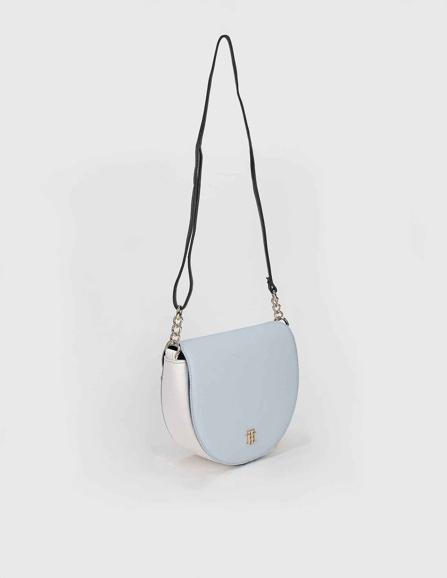 Tommy Hilfiger Solid Blue PU Sling Bags