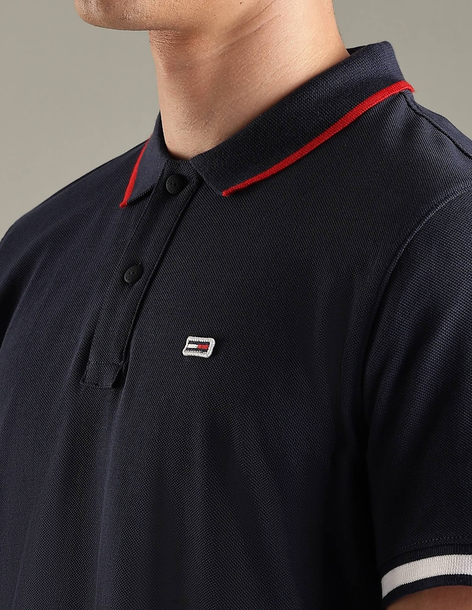 Tommy Hilfiger Solid Regular-Fit Cotton Polo Shirt
