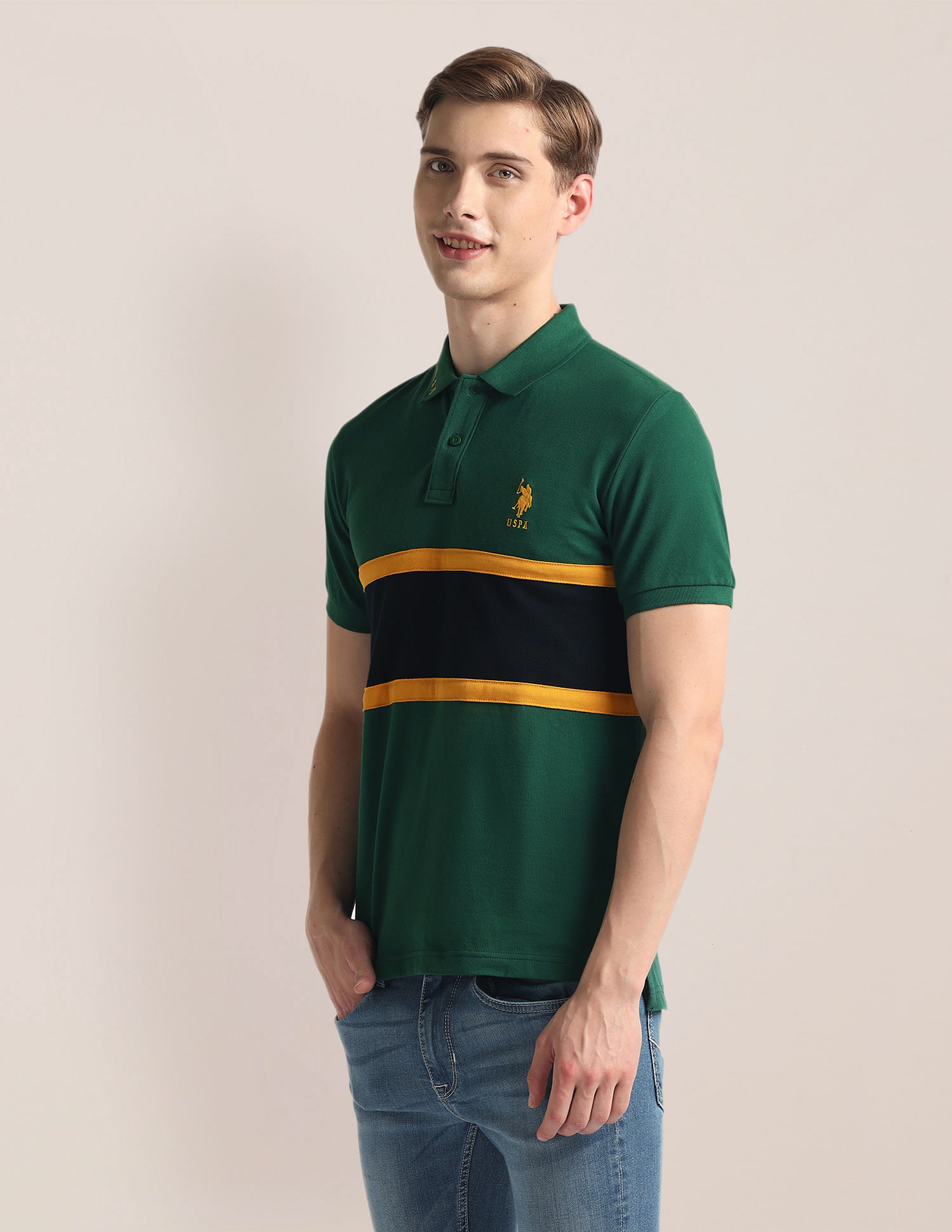 U.S. Polo Assn. Colour Block Slim Polo Shirt