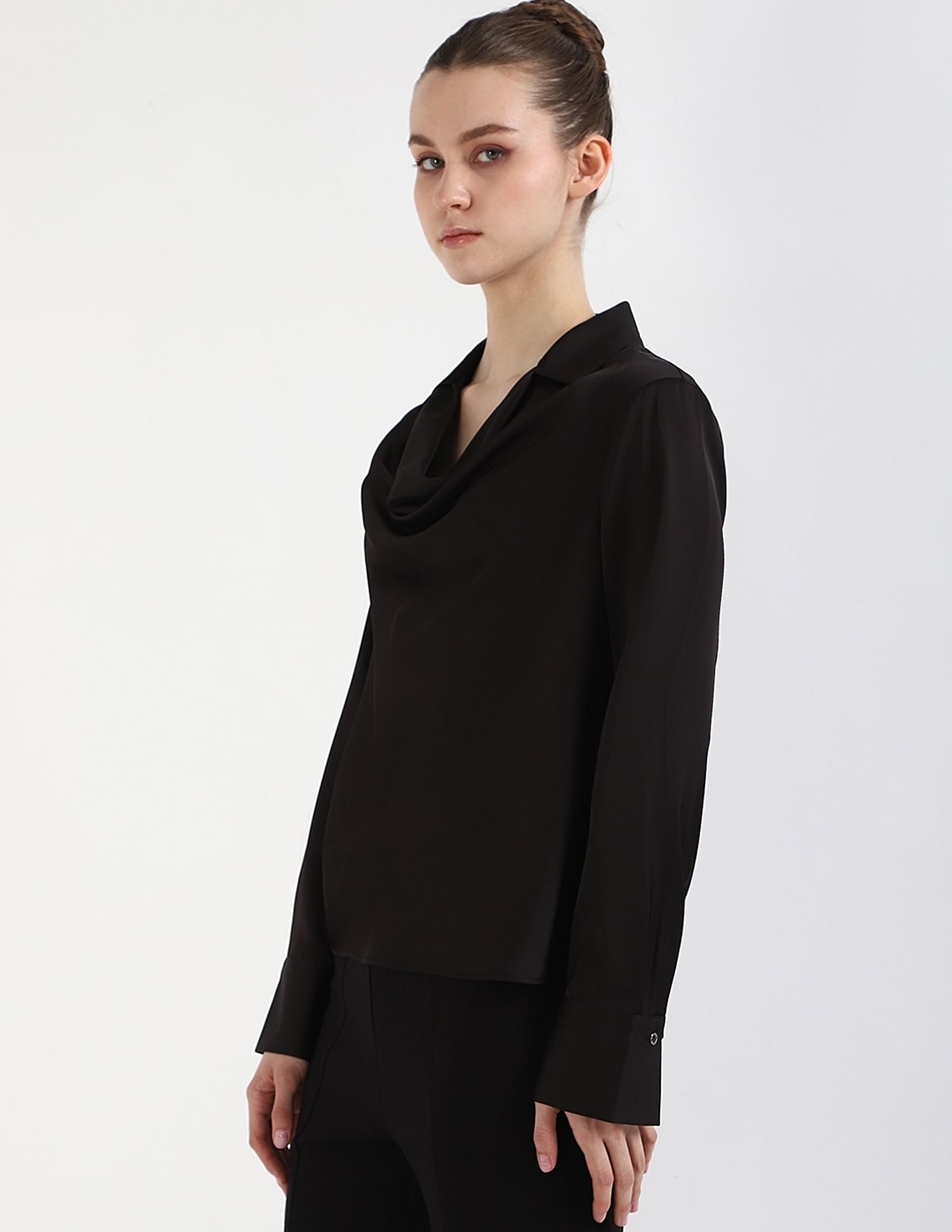 Calvin Klein Jeans Regular-Fit Polyester Spread Collar Top