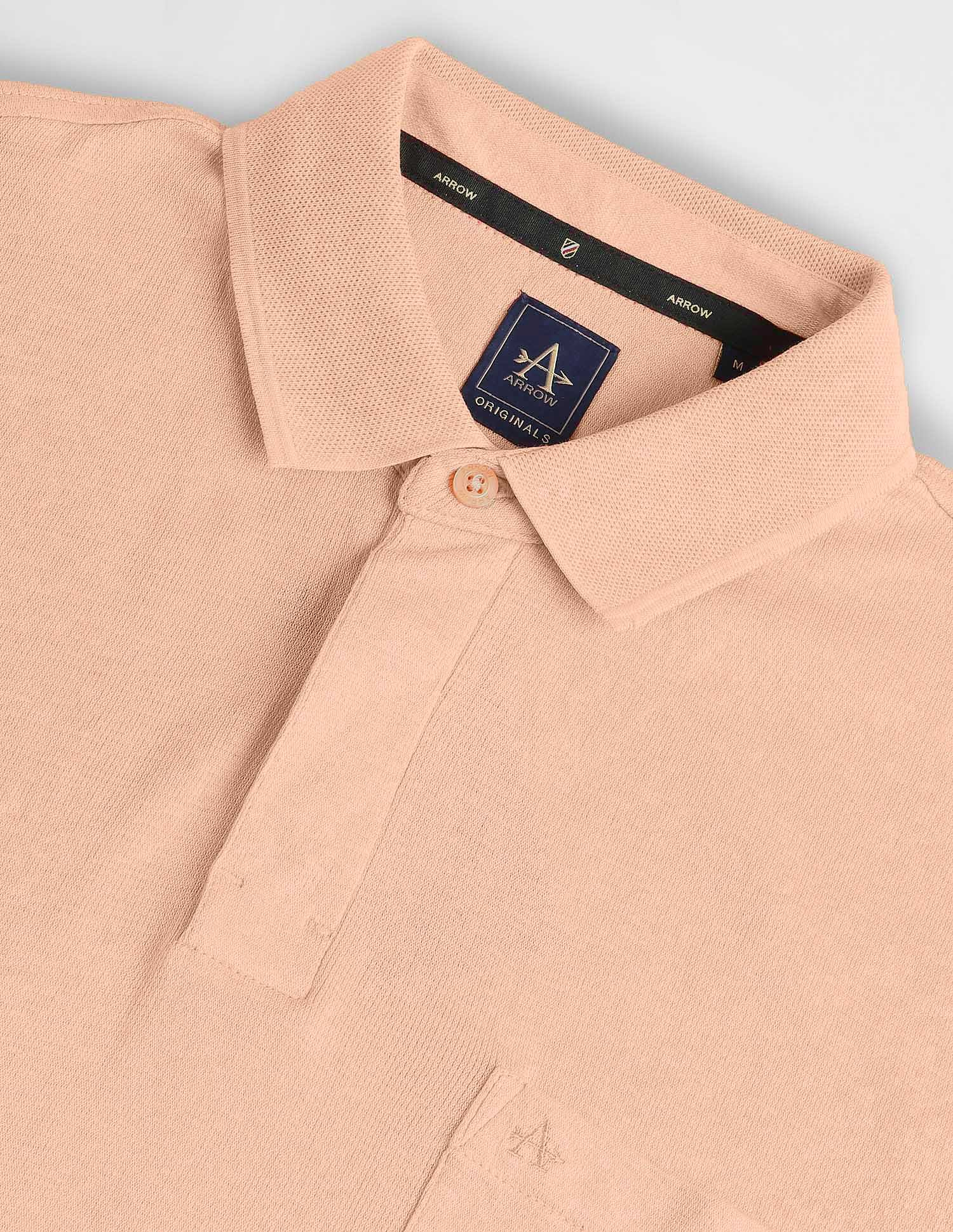 Arrow Patch Pocket Solid Polo Shirt
