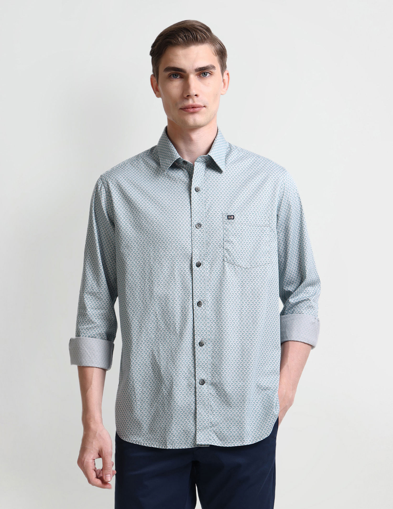 Arrow Sport Geometric Print Slim Fit Shirt