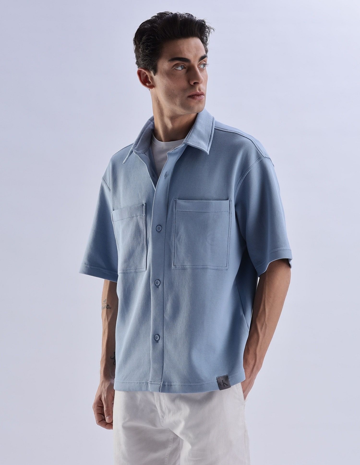 Calvin Klein Jeans Solid Relaxed Fit Woven Shirt