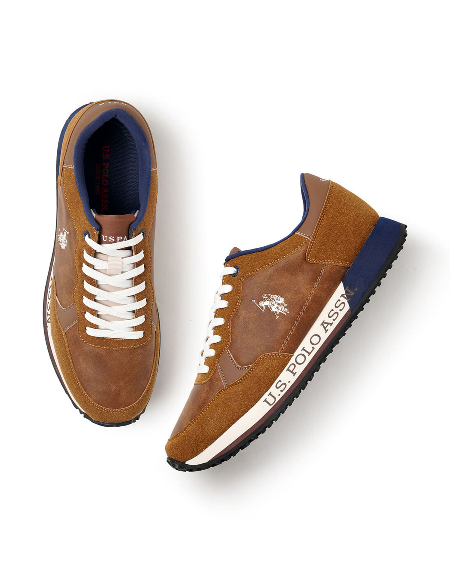 U.S. Polo Assn. Men Caspian Tan Retro Joggers Sneakers