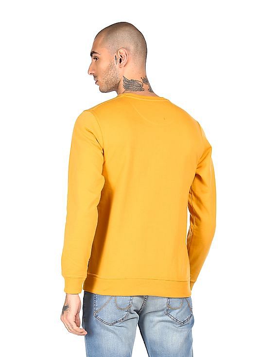 Yellow crew neck sweatshirt on sale mens