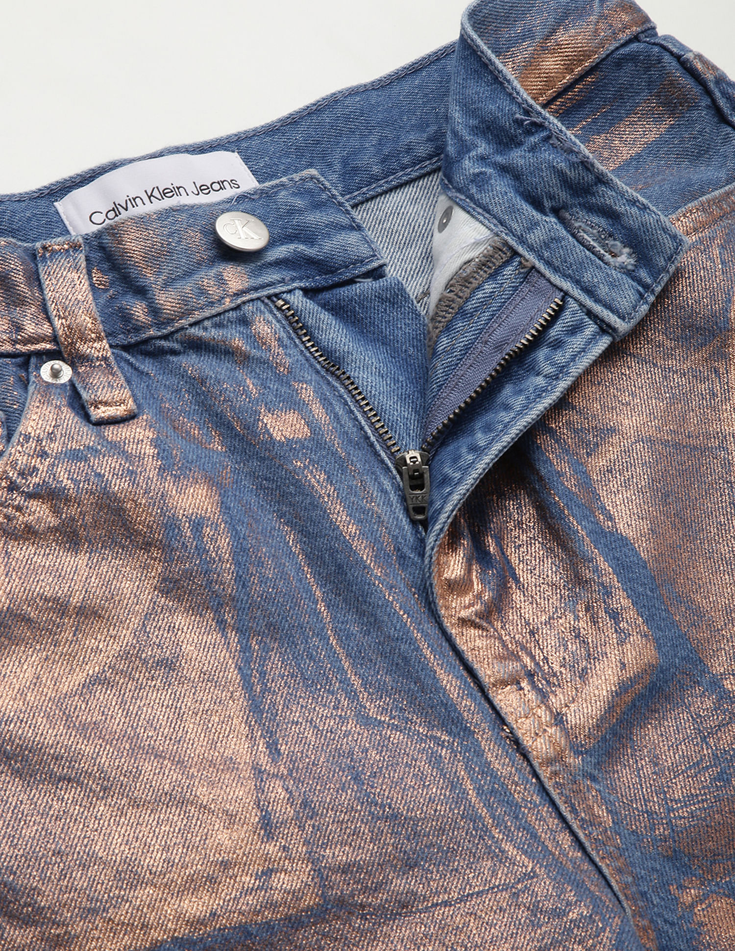 Calvin Klein High Rise Foil Print Jeans