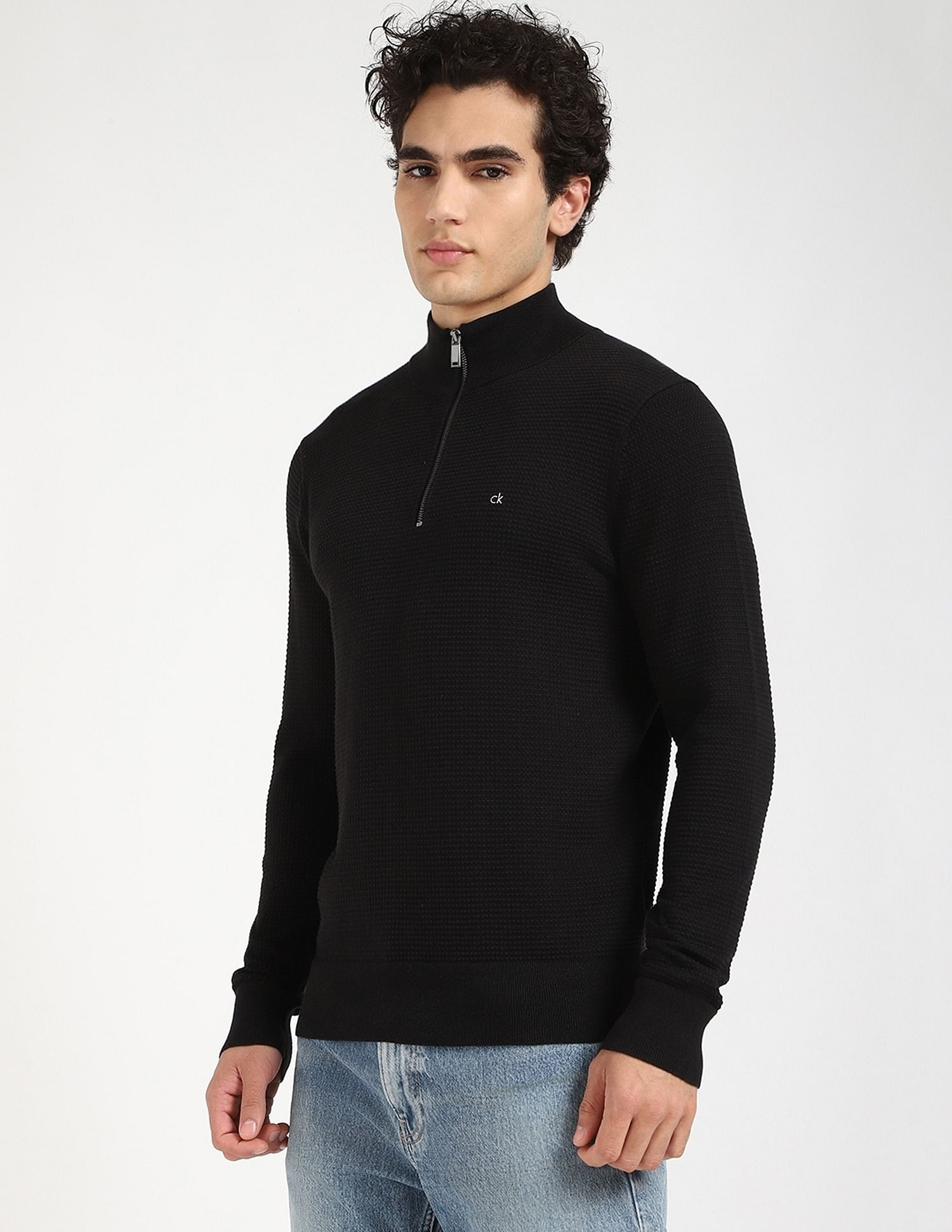 Calvin Klein Jeans Textured Regular-Fit Cotton Sweater