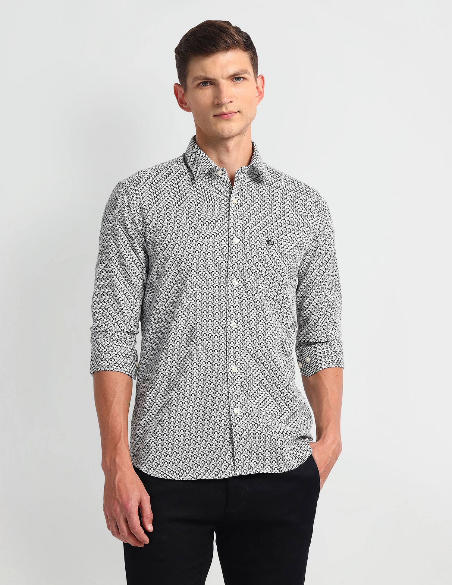 Arrow Sport Floral Print Dobby Shirt