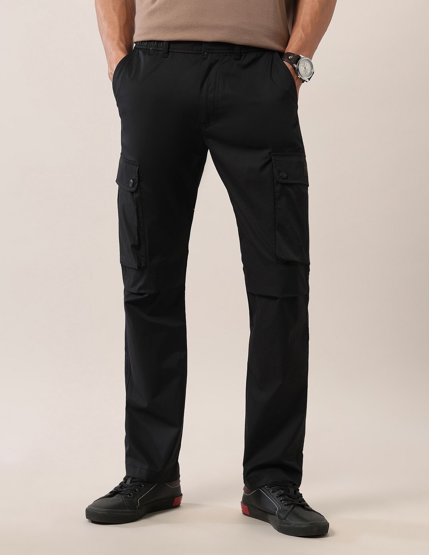 U.S. Polo Assn. Denim Co. Mid Rise Solid Straight Fit Cargos