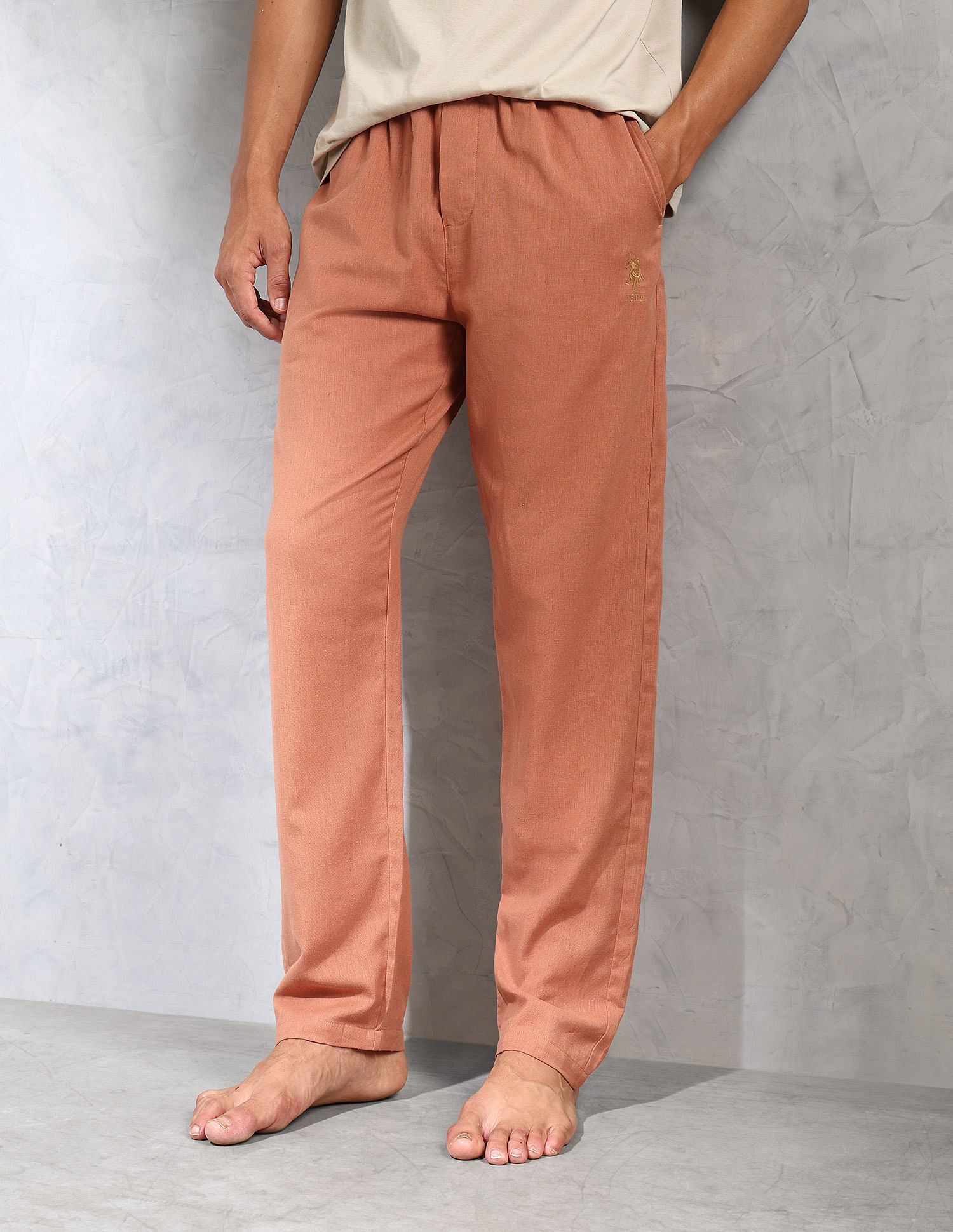 U.S. Polo Assn. Relaxed Fit Cotton Linen OELP8 Lounge Pants - Pack Of 1