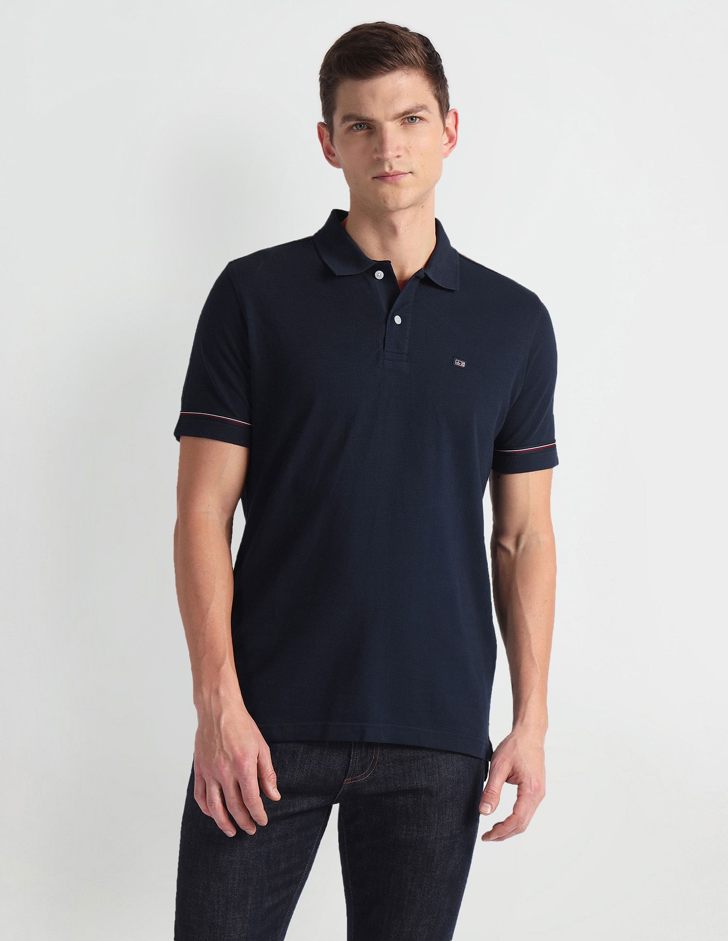 Arrow Sports Solid Logo Polo Shirt