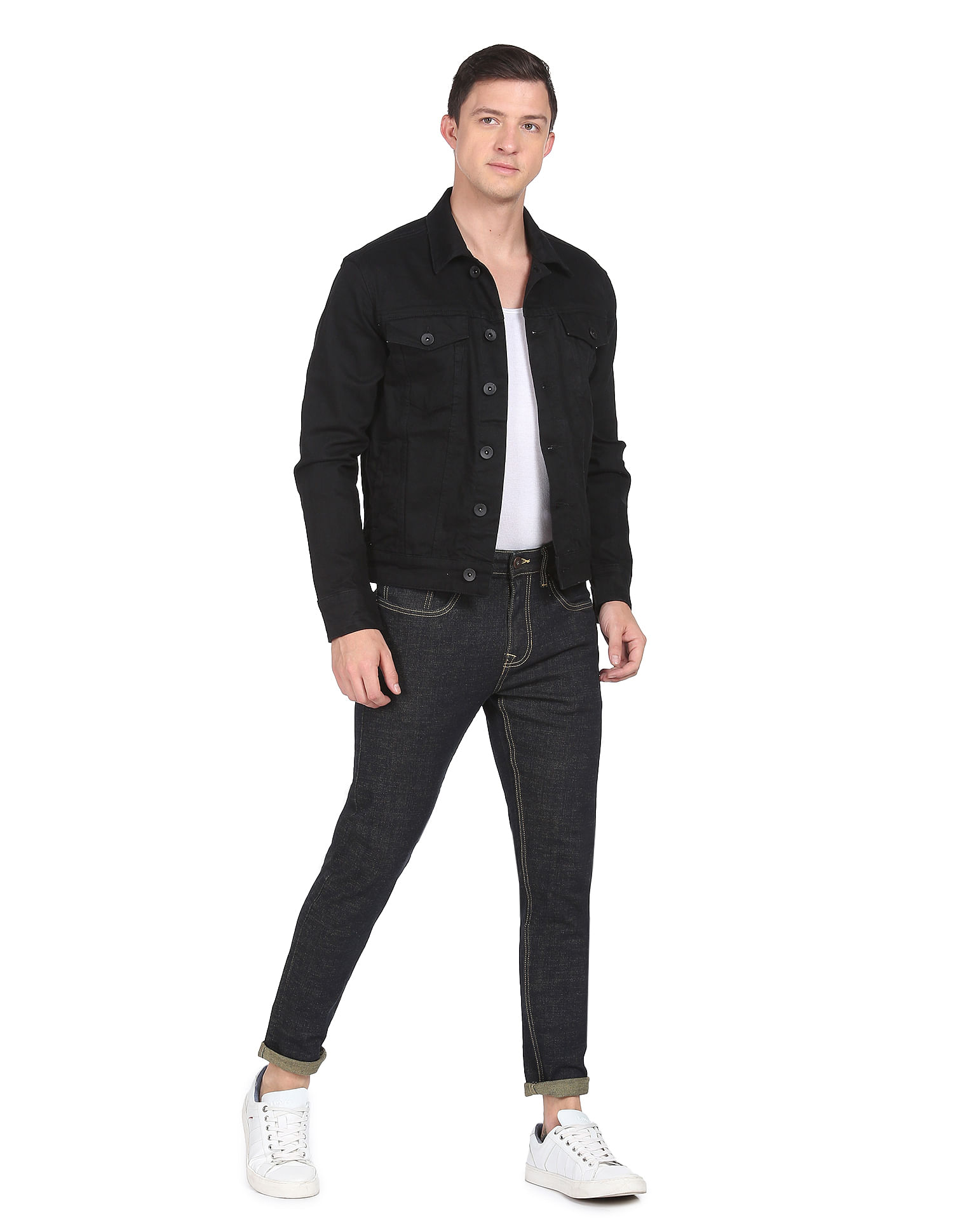Flying Machine Slash Slim Tapered Fit Rinsed Jeans