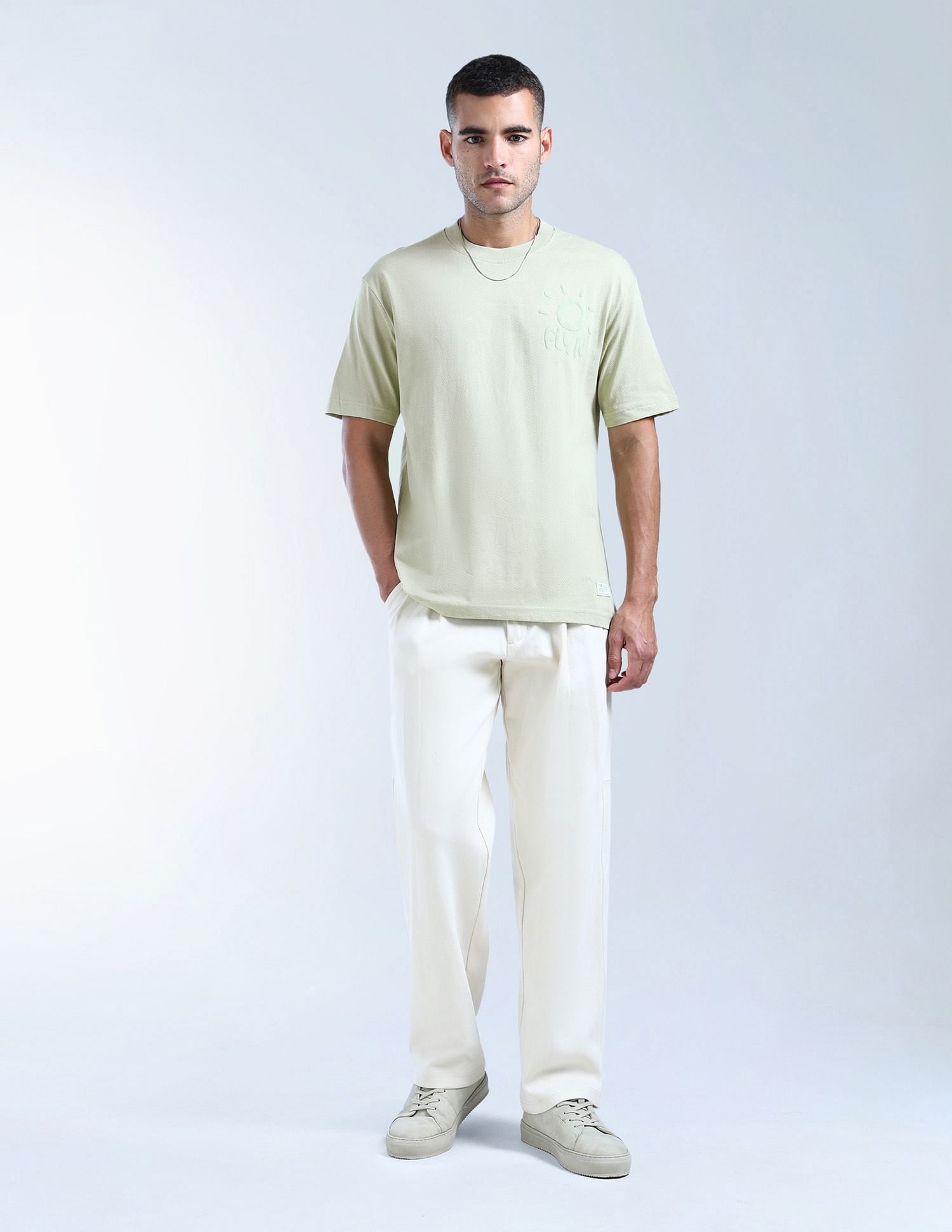Flying Machine Embossed Pure Cotton T-Shirt