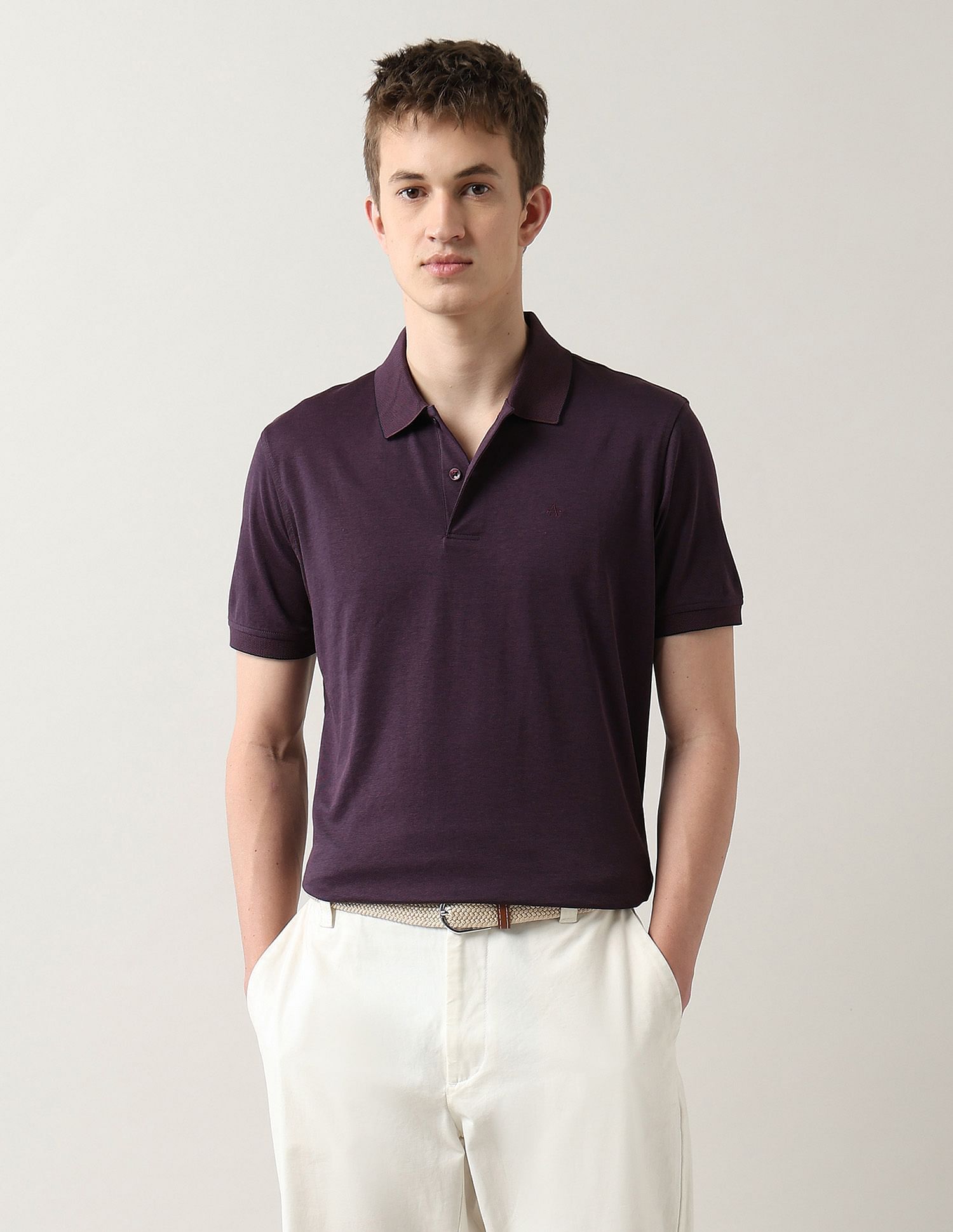 Arrow Textured Regular Fit Polo Shirt
