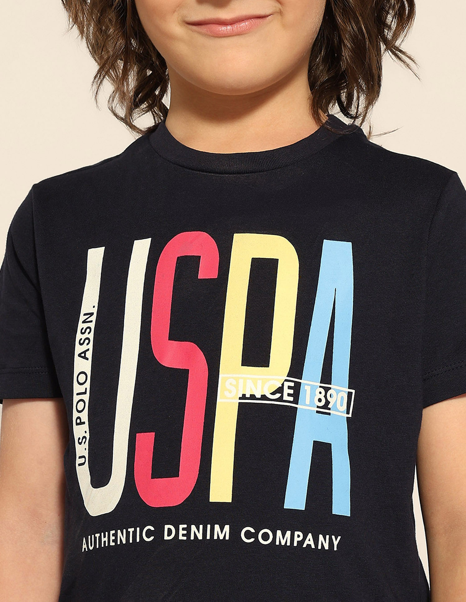 U.S. Polo Assn. Kids Boys Brand Printed Pure Cotton T-Shirt