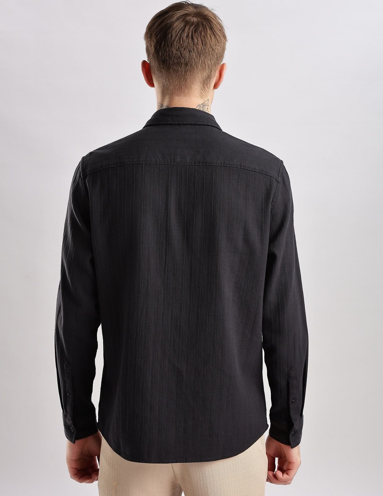 Calvin Klein Jeans Vertical Stripes Regular Fit Dobby Woven Shirt