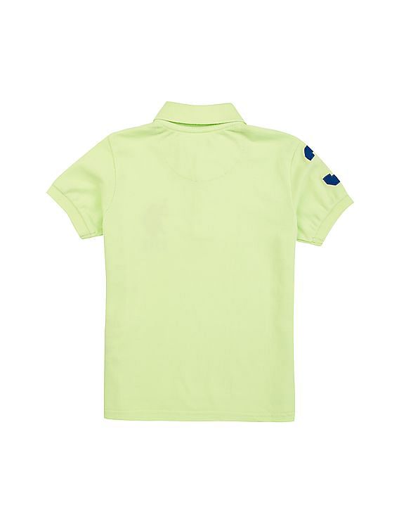 U.S. Polo Assn. Kids Boys Solid Piqued Cotton Polo Shirt