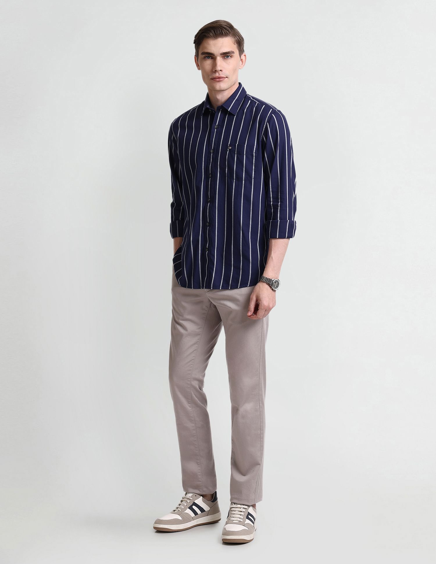Arrow Sport Manhattan Slim Geometric Print Shirt